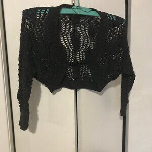 Ladies Short Black Bolero Cardigan Size Small